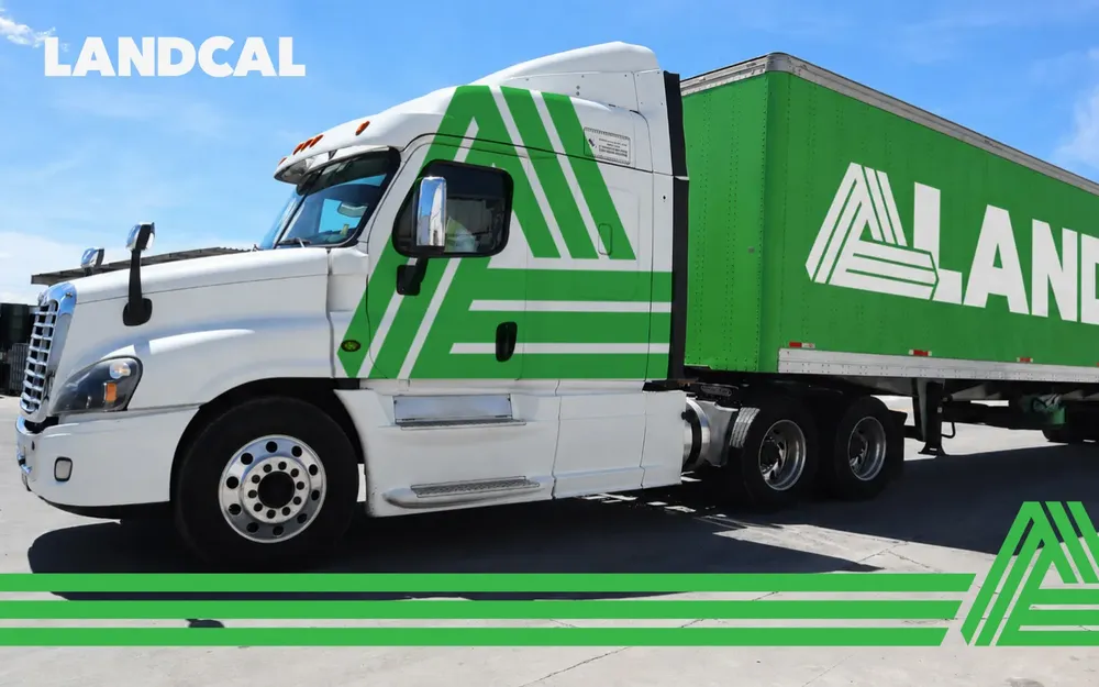 LandCal Logistics truck in the new brand colors